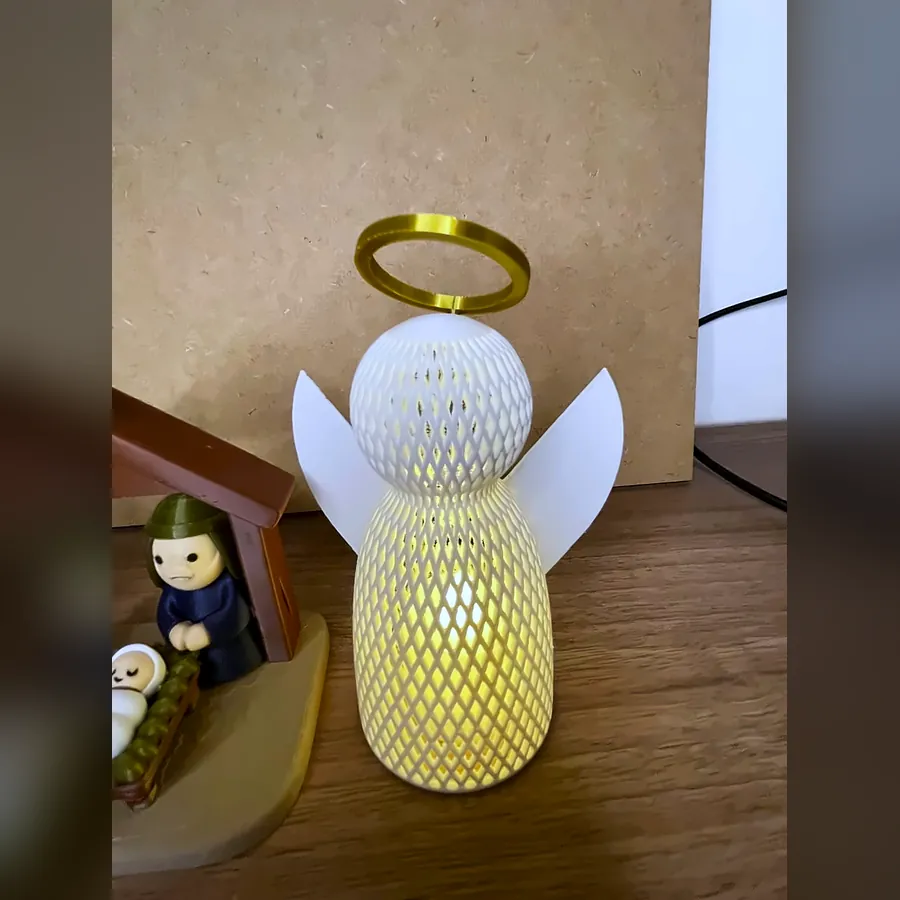 Anjo Vazado Luminária — foto real (1 de 2)